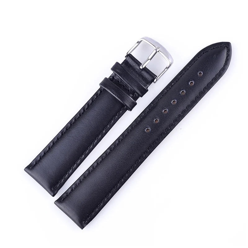 black sliver buckle Высококачественный ремешок из натуральной телячьей кожи для часов daniel wellington, ремешок для DW, аксессуары для мужчин и женщин, ремешок для часов - Цвет ремешка: black sliver buckle