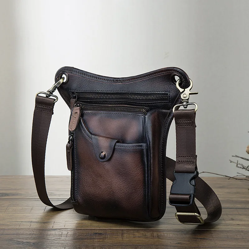 Натуральная кожа сумка на бедро мужской из натуральной кожи поясная