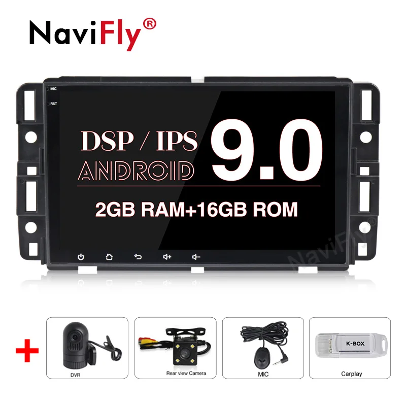 NaviFly " ips DSP Android 9,0 для Chevrolet Traverse Tahoe Suburban GMC gps навигация Радио FM RDS стерео Мультимедийный Плеер - Цвет: camera DVR Carplay