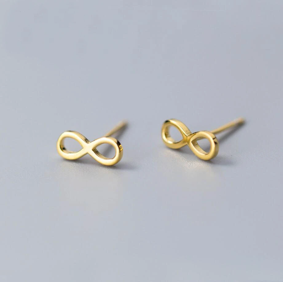925 Sterling Silver Love Infinite Infinity Symbol Post Stud Earrings A1441  Украшения и