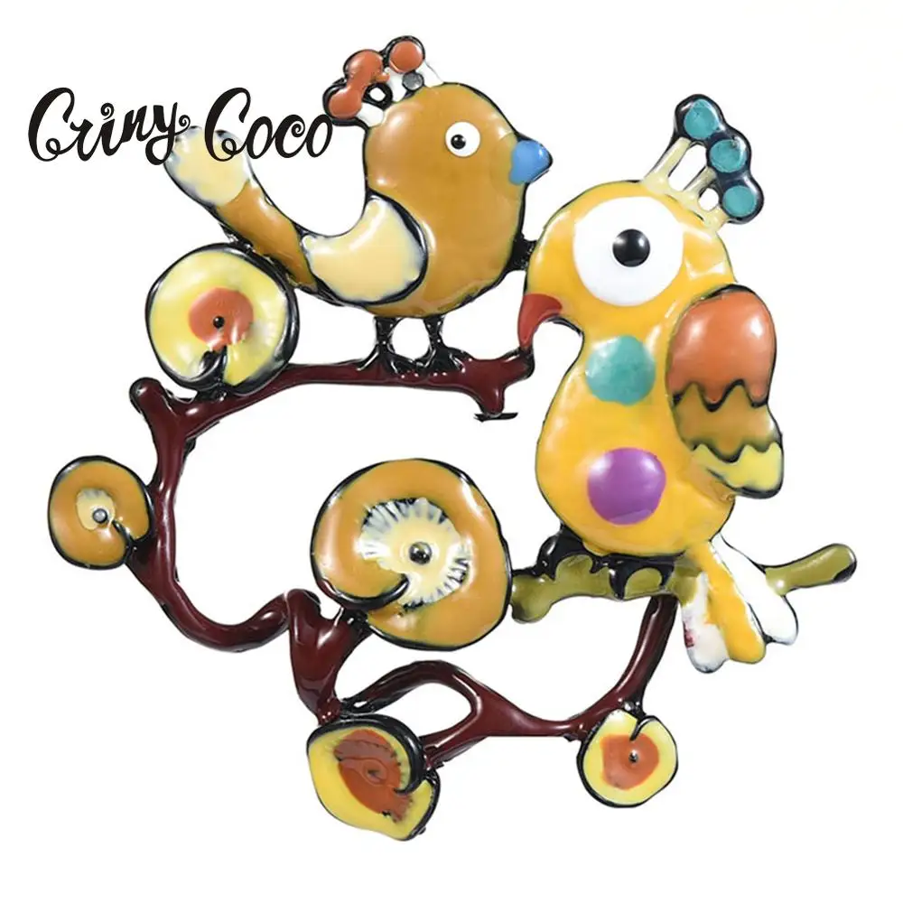 Cring Coco 2019 хит продаж пара птица броши и булавки милые Мультяшные животные
