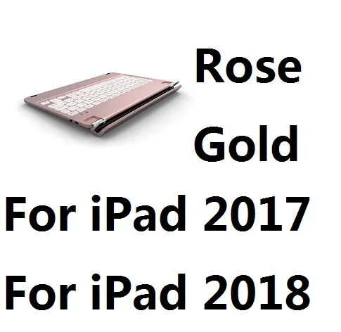 For 2018 17 RGold Беспроводная Bluetooth алюминиевая клавиатура чехол для iPad Air 1 2 Pro 9,7 iPad 9,7 дюймов Новинка - Цвет: For 2018 17 RGold