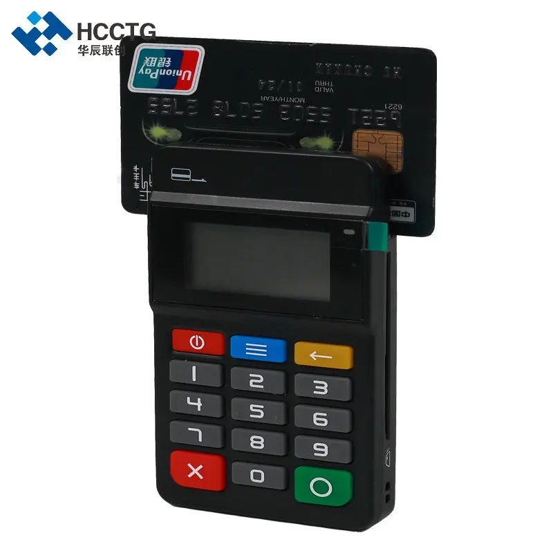 MPOS мобильный платежный терминал считыватель магнитных карт NFC и IC чип считыватель карт с клавиатурой-HTY711