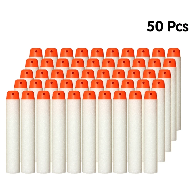white color 50pcs 10/50/100 штук мягкие пули Nerf пулями, мягкими дырочку головы 7,2 см заправка игрушка дартс оружейные пули бластеры Kid Детский подарок - Цвет: white color 50pcs