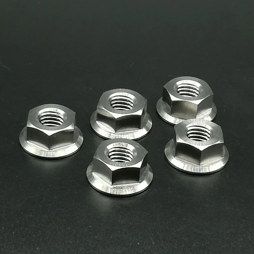 5 шт. M8x1.25mm шаг Титан Ti гайки Звездочка для мотоцикла гайка фланца Gr5 DIN 6923 |