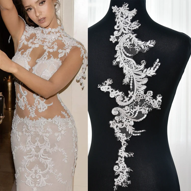 2 шт./лот Кружевная аппликация с вышивкой в европейском дворе кружевная ткань