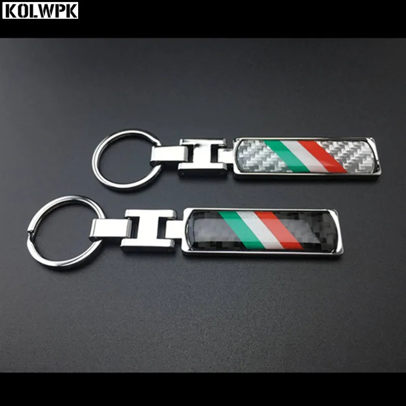 1 шт. новый итальянский флаг металлический брелок из углеродного волокна цепь