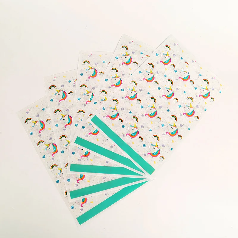 Unicorn 1 6Pcs Мультфильм Русалка тема Подарочная сумка ребенок день рождения свадебное украшение Конфеты Печенье Десерт пластиковые пакеты - Цвет: Unicorn 1 6Pcs
