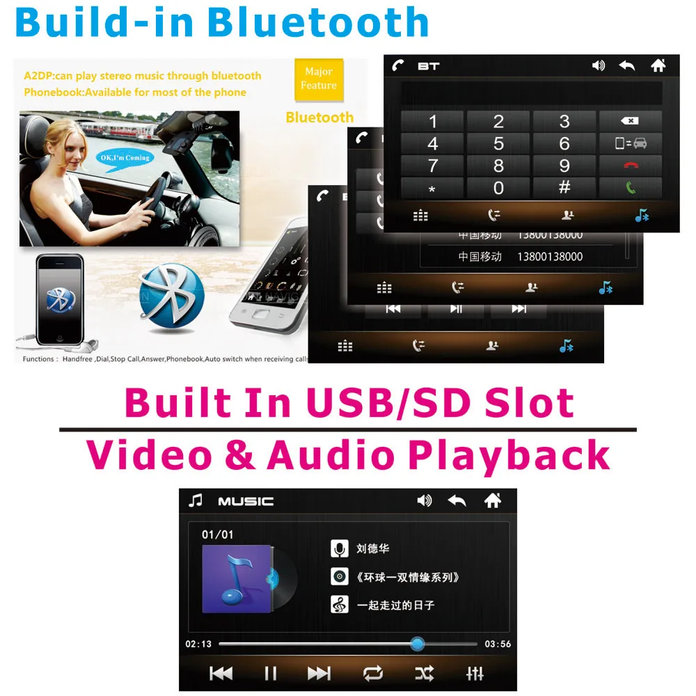 AMPrime автомобиль радио 2din 7 &quotАвто ЖК дисплей сенсорный Bluetooth MP5 плеер USB/FM/SD 2 din