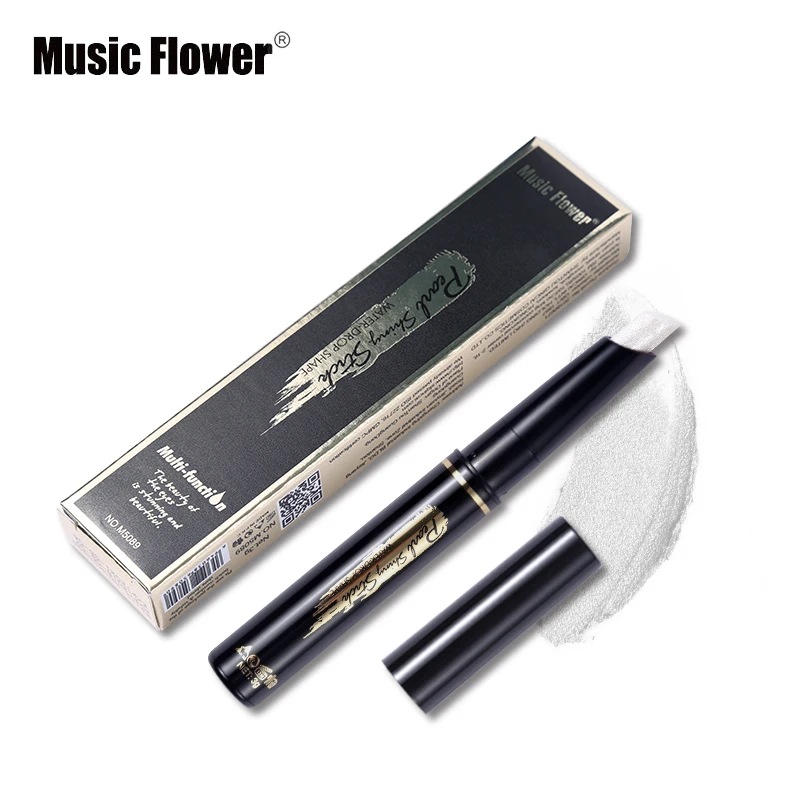 Music Flower Cosmetics Shimmer Makeup Pencil Face Highlighter Stick Rotate Shiny Contour Pen Brightening Waterproof-Drop Shape