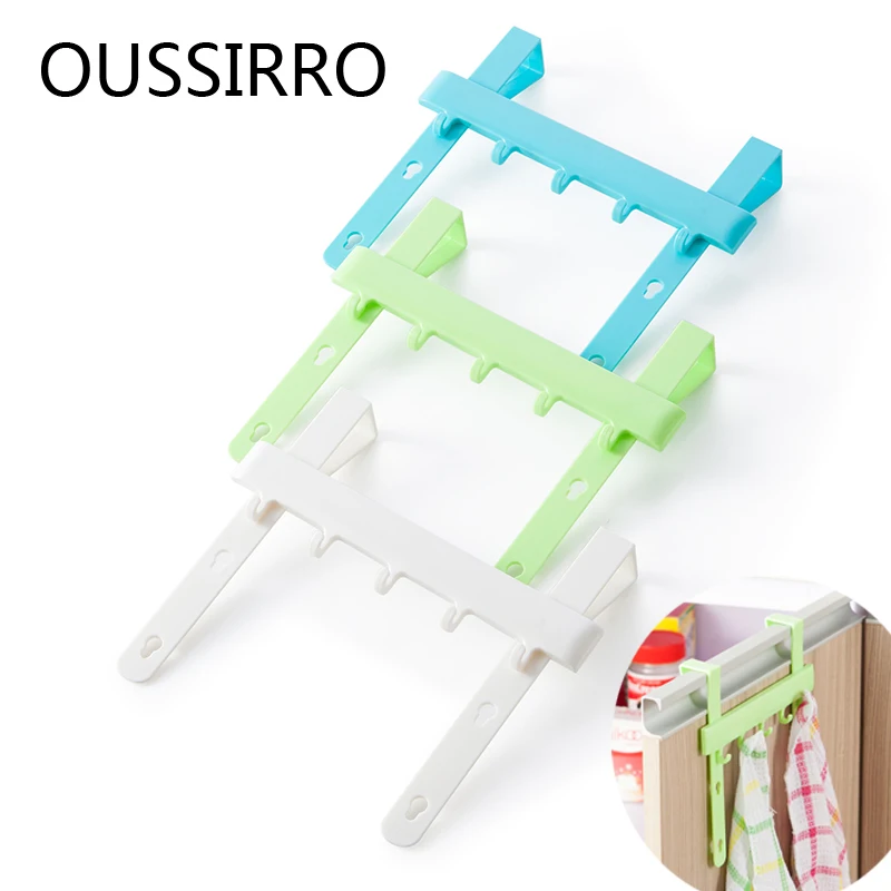 

Adjustable Organizer Hanging Cupboard Door Over The Cabinet Back Style Door Back Hook ABS Stand Garbage Bags Storage Holder Rack