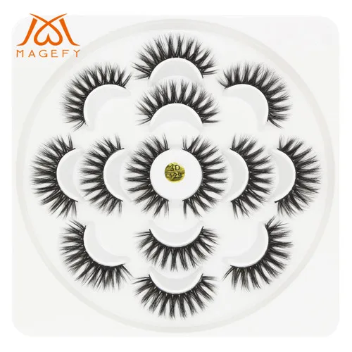 7 pairs style-129 MAGEFY 3/7/9/10 пар 3D искусственной норковые ресницы натуральных длинных накладных ресниц драматический высокое качество накладные ресницы для наращивания ресниц - Цвет: 7 pairs style-129