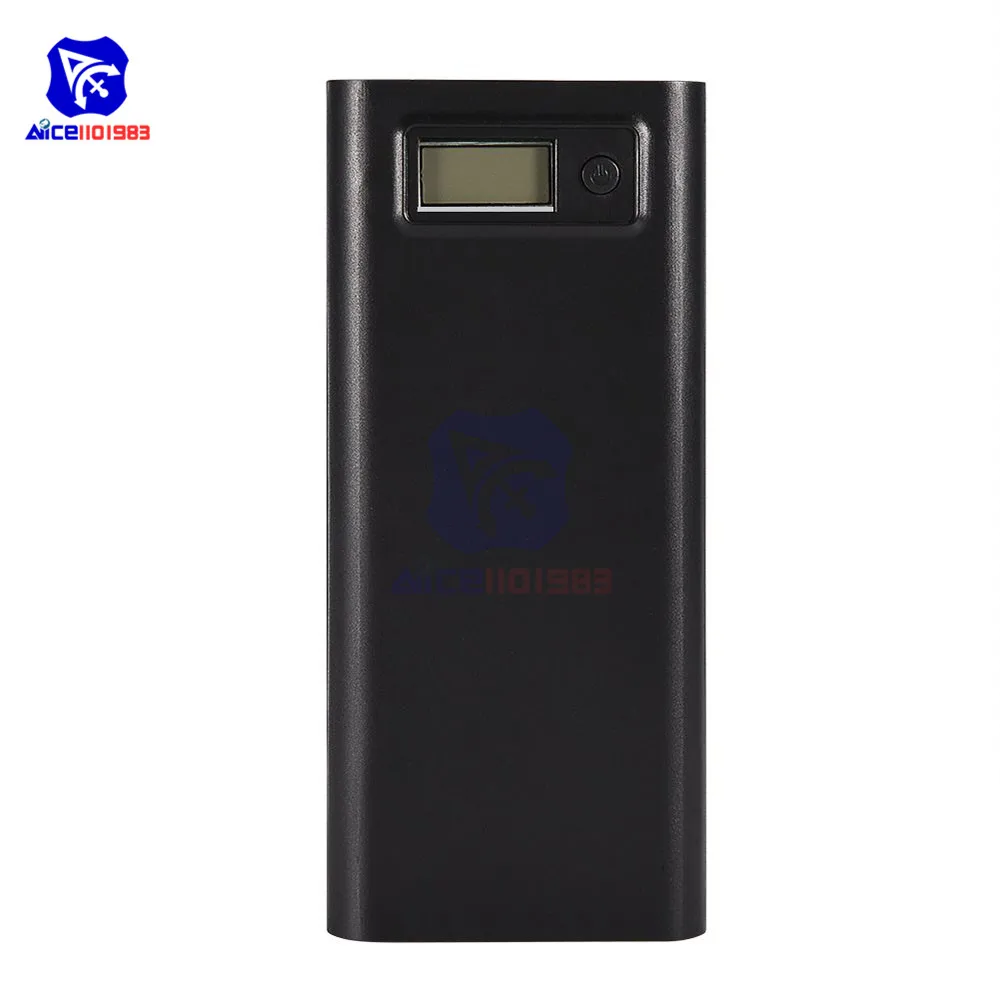 DIY Kit 8 шт. 18650 аккумуляторная батарея Чехол Двойной USB 5V1A/5V2. 1A зарядное устройство Банк Питания Крышка индикатор ЖК-дисплей type-C Micro USB вход - Цвет: Черный