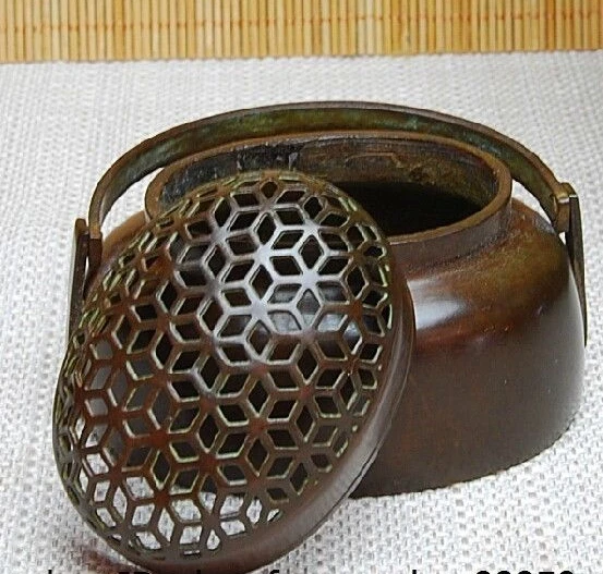 8 см Китайская красная медь буддизм декоративная статуя дворца курильница | Дом и