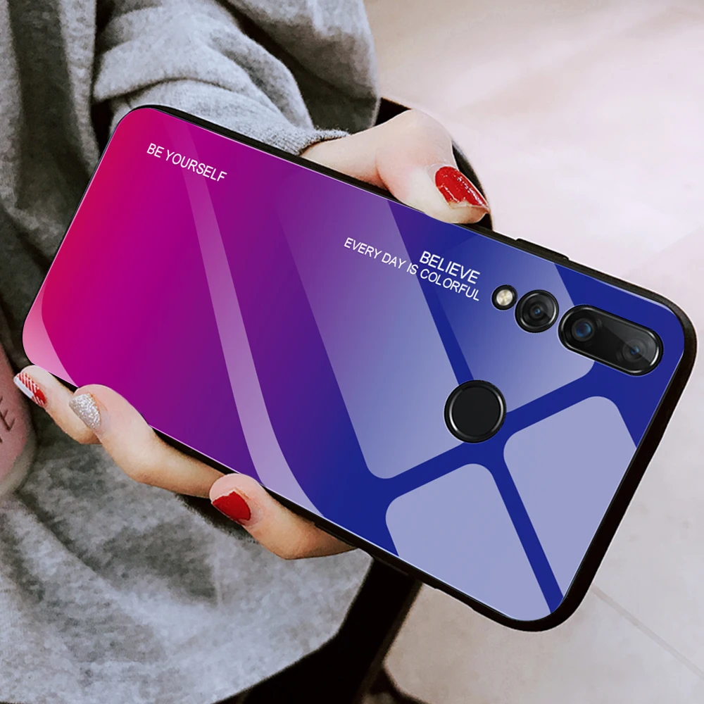 Градиент закаленное Стекло чехол для huawei P30 P20 lite рro Коврики 10 20 pro Honor 9 P Smart 2019 8X Nova