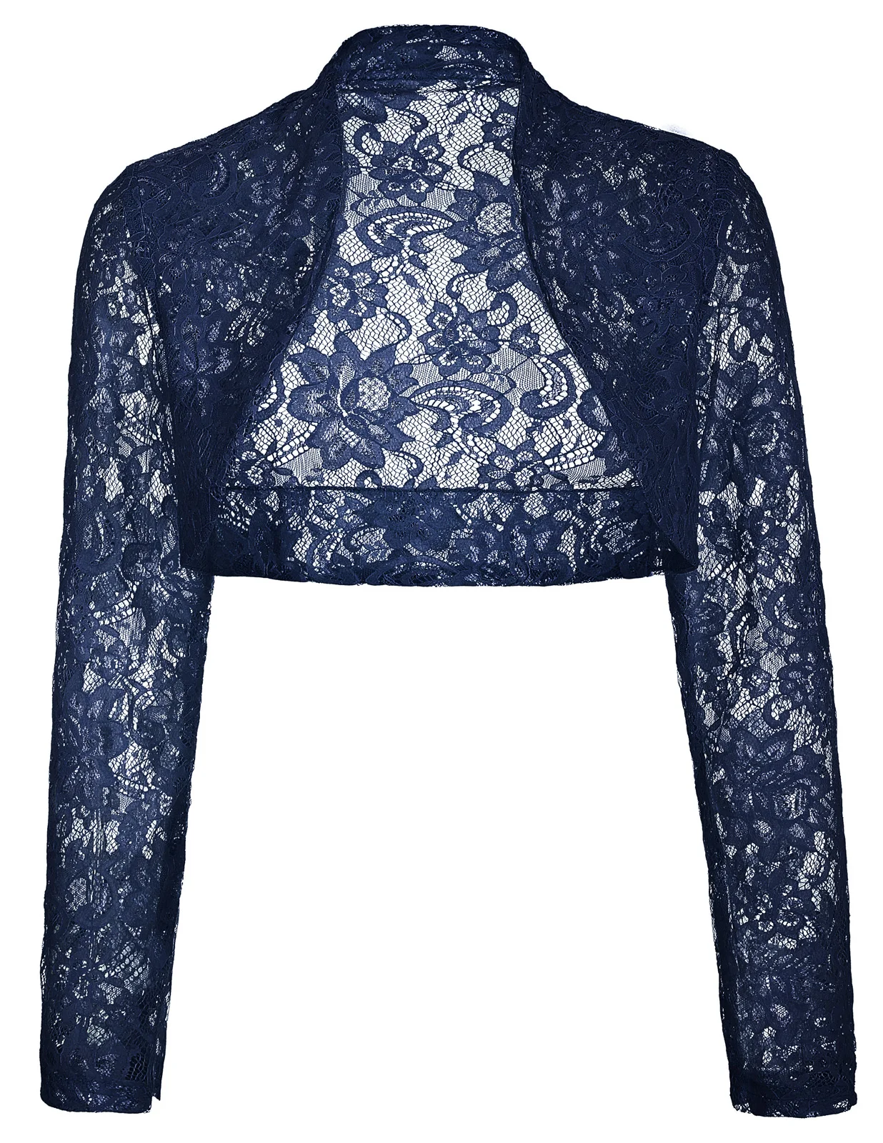 Женское кружевное болеро размера плюс черное белое элегантное с длинным рукавом