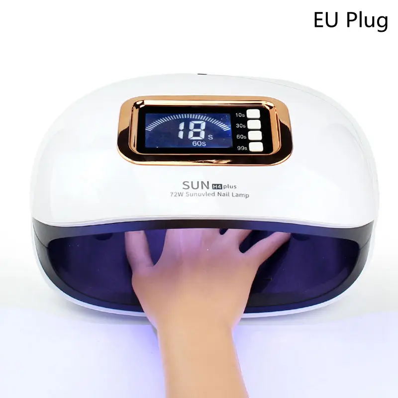 EU Plug Плюс для маникюра светодиодный гвоздь 72 Вт сушащая Полироль машина с таймером 30s 60s 99s - Цвет: EU Plug