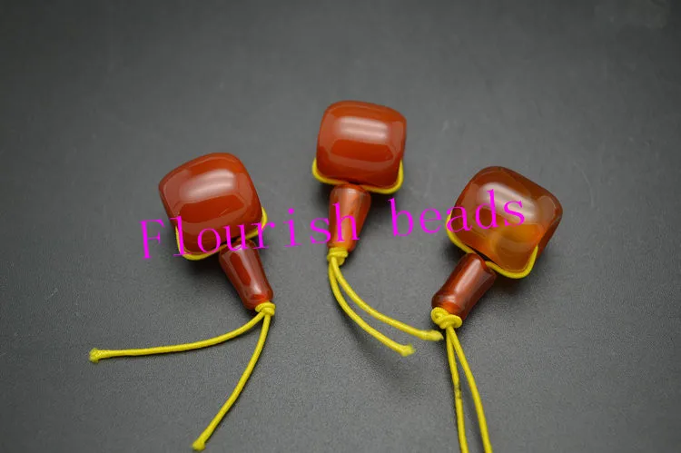 Красные Бусины из сердолика 3 отверстия Calabash Mala пагода Высокое качество 10 мм 16