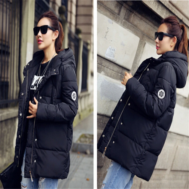 

2020 Fashion Winter Coats Autumn Winter Jacket Women Long Cotton-Padded Hooded Jackets Female Wadded Coat CC156