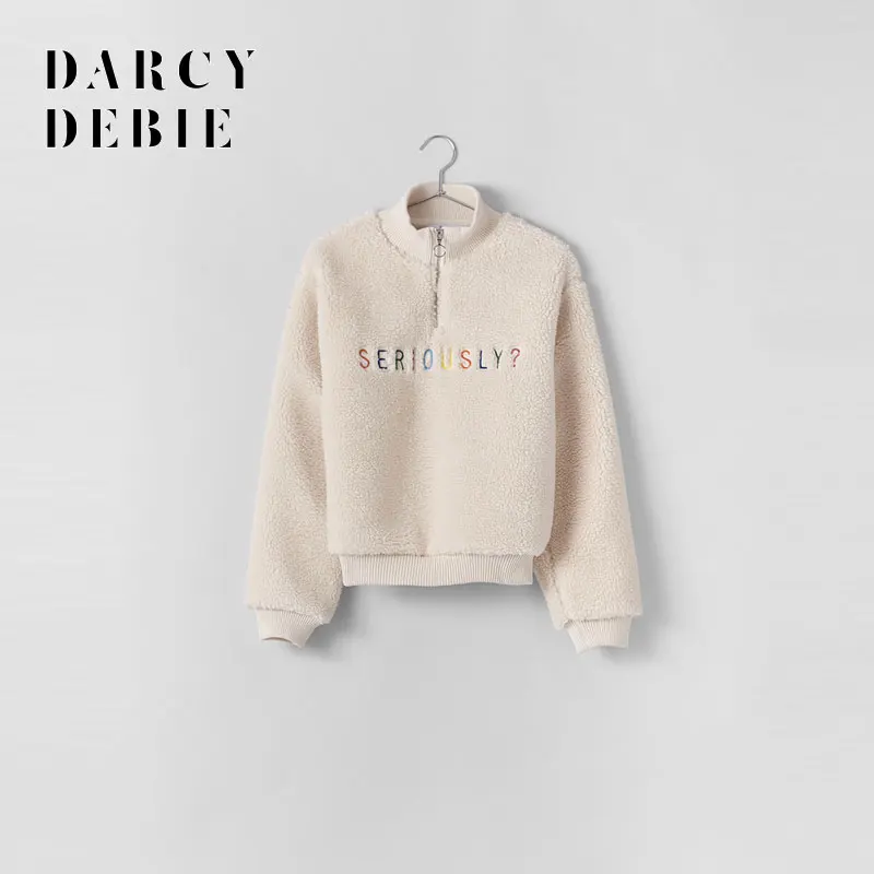 Женский флисовый свитер Darcydebie однотонный теплый с высоким воротником стойкой и
