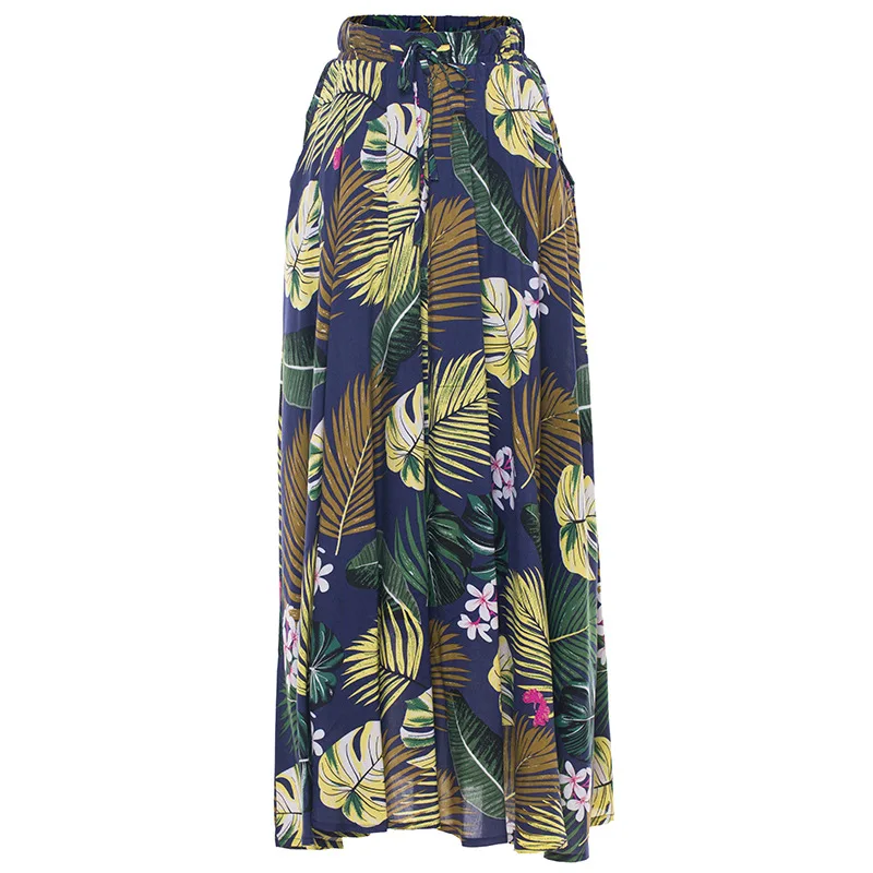 Юбка с цветочным рисунком для женщин 2019 винтажная богемная Пляжная Saia Jupe Femme