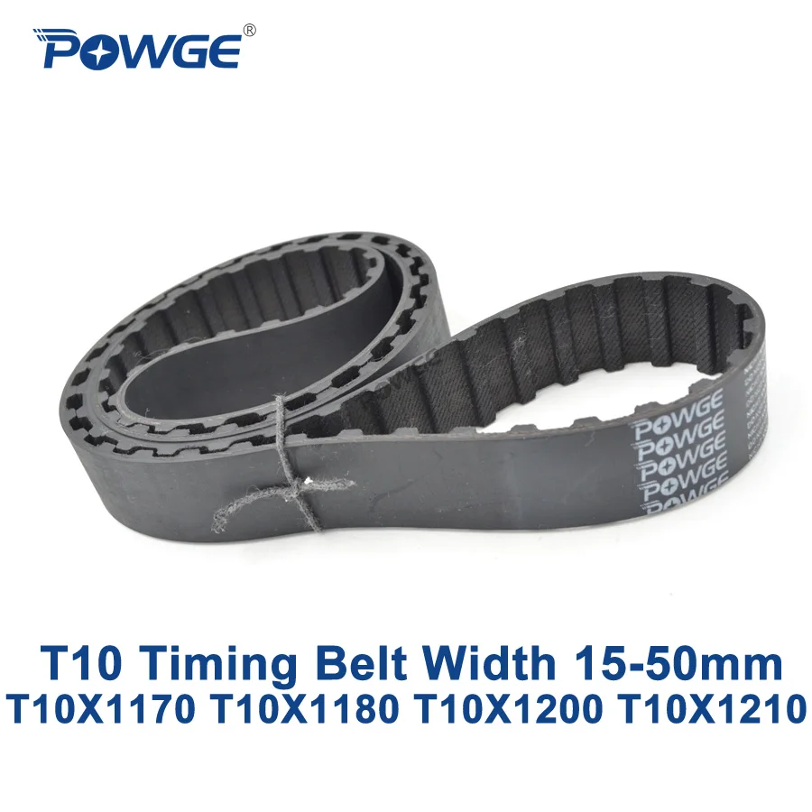 Синхронный ремень синхронизации POWGE T10 C = 1170/1180/1200/1210 ширина 15/20/25/30/40/50 мм резиновый