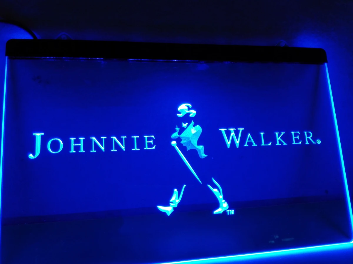 LE082 Johnnie Walker виски винный бар светодиодный неоновый светильник знак для домашнего