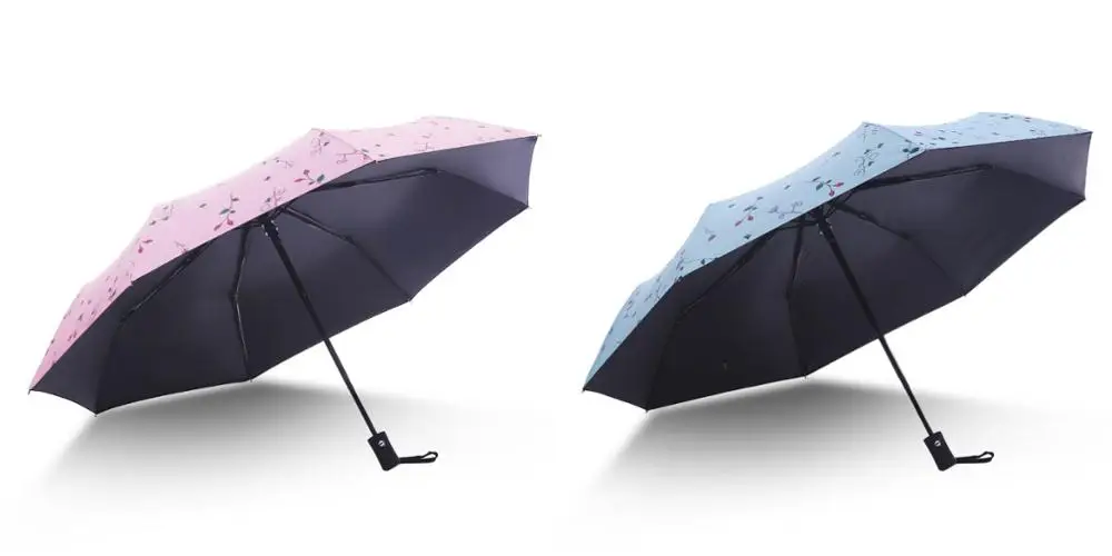Pink and Blue Ветрозащитный складной автоматический зонт от дождя для женщин, роскошные большие ветрозащитные зонты от дождя для мужчин с черным покрытием 8K - Цвет: Pink and Blue