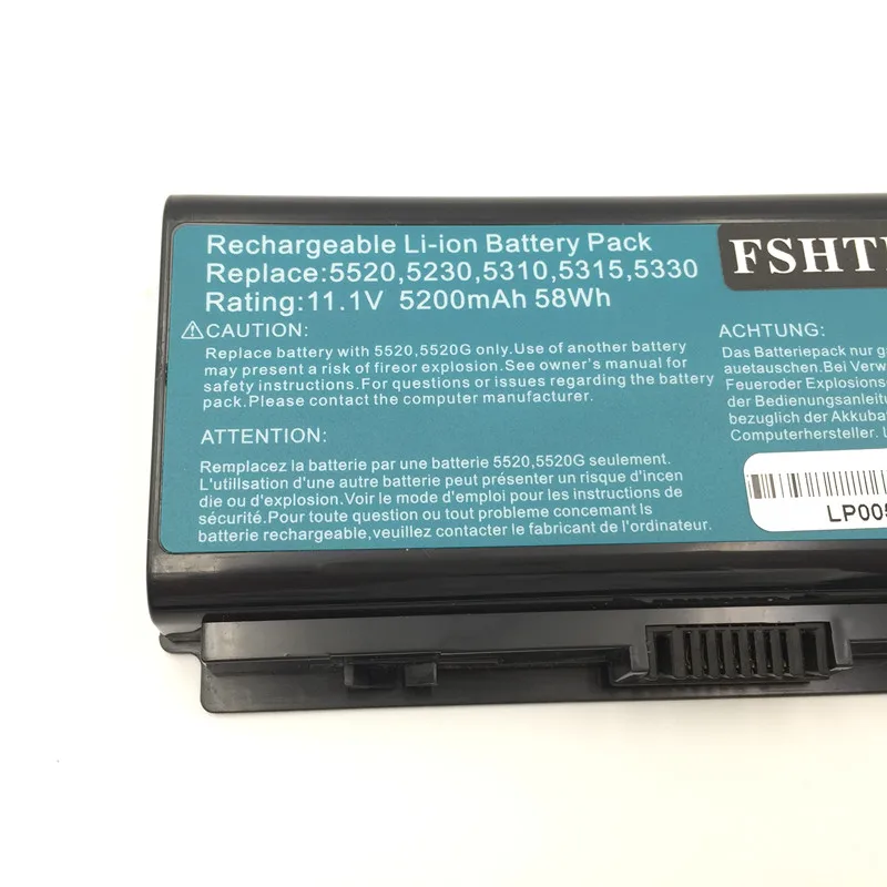 Аккумулятор 4400 мАч 14 8 в для Acer Aspire 8730 8730G 8930G 5230 5320 5520 5535 5710 5710Z 5715Z 5920 5935 5942 6530G 6920 |
