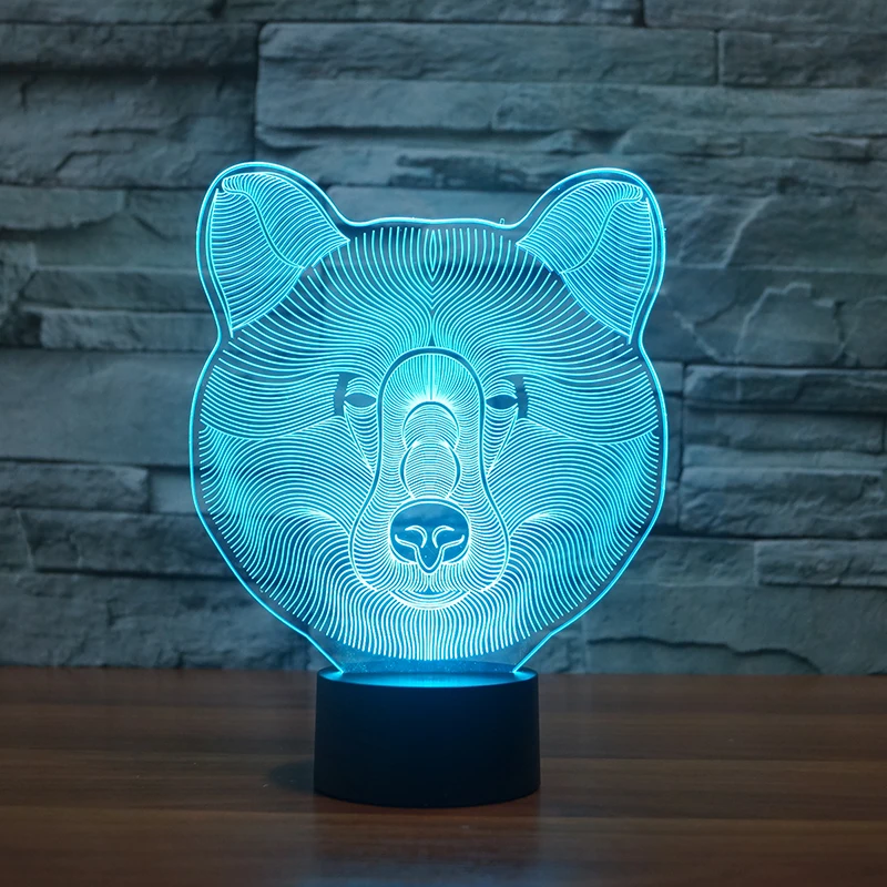 3D визуальная Оптическая иллюзия цветная светодиодная настольная лампа