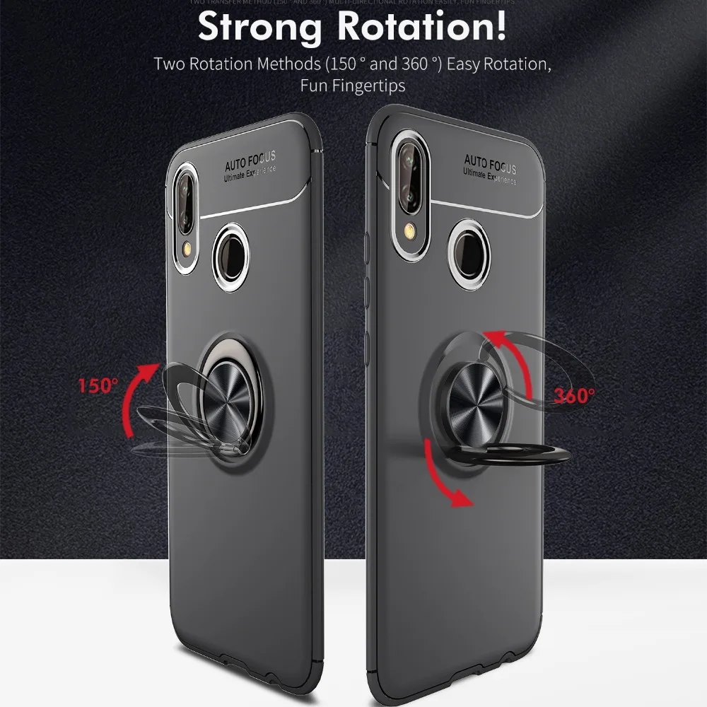 Для huawei P Smart 2019 чехол для Чехол держатель кольца пальца Мягкая силиконовая задняя