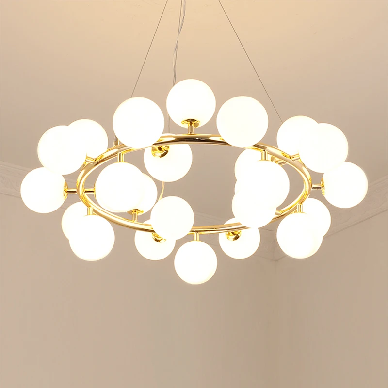 Светодиодная люстра в европейском стиле современная лампа форме шара черного и