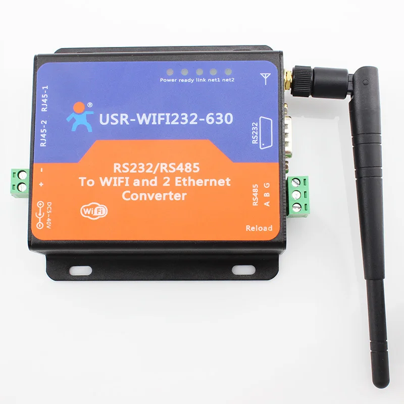 Ethernet Serial RS232/ RS485 to Wifi Convertors Wireless Networking Server Modbus RTU TCP Device with 2 RJ45 DNS/DHCP |