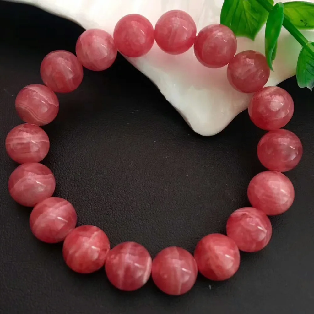 Натуральная роза лед Родохрозит Аргентина круглые бусины браслет 11 мм свадебные