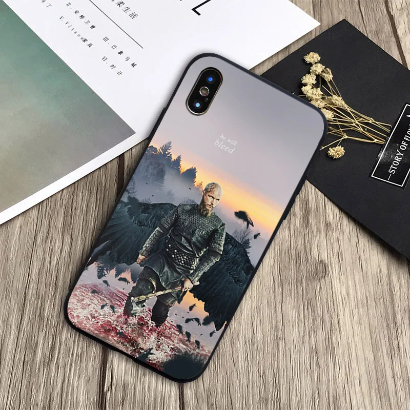 Модный чехол серии vikings 4 мягкий силиконовый черный для телефона iPhone 6 6plus 7 8plus 5 5S 5C