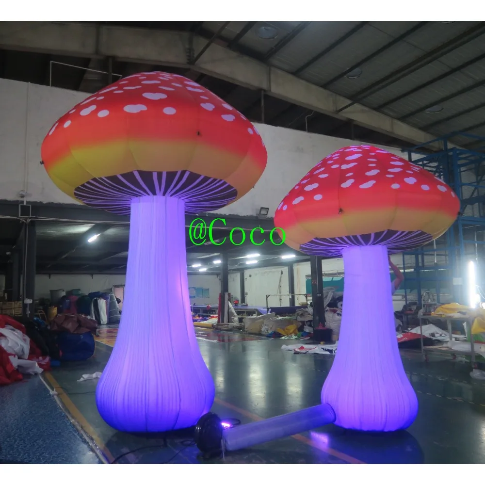 free shipment to door Popular Park decoration giant inflatable mushroom model for party LED light replica | Игрушки и хобби