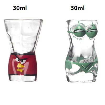Man Women 30ml 2 шт. креативные Жаростойкие двойные стенки сексуальные бокалы для вина хрустальные пивные чашки красота красивый дизайн человеческого тела посуда для напитков подарки - Цвет: Man Women 30ml