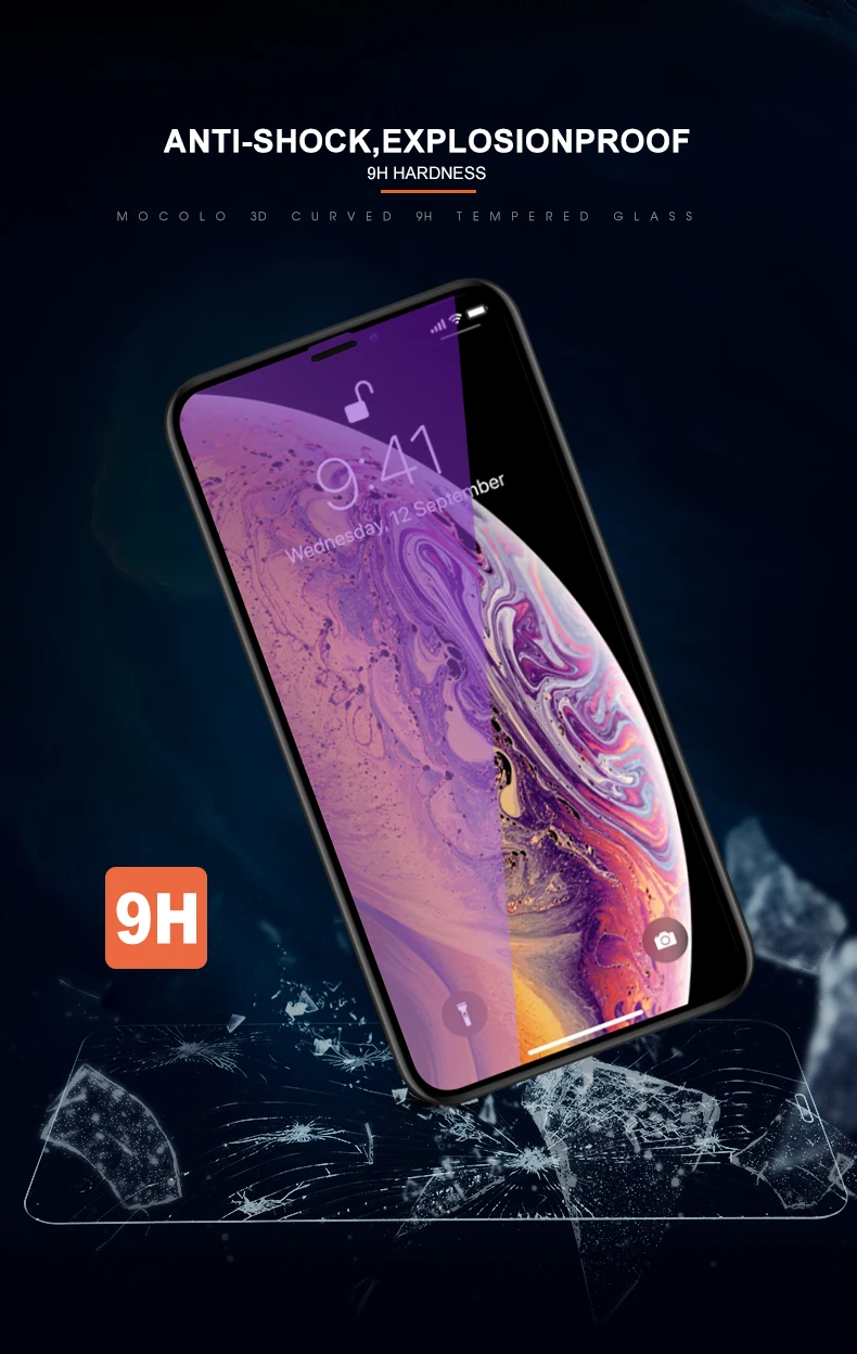 Mocolo анти-синий луч 3D изогнутое премиум стекло для iPhone XS MAX полное покрытие экрана протектор Закаленное стекло пленка для iPhone XS XR