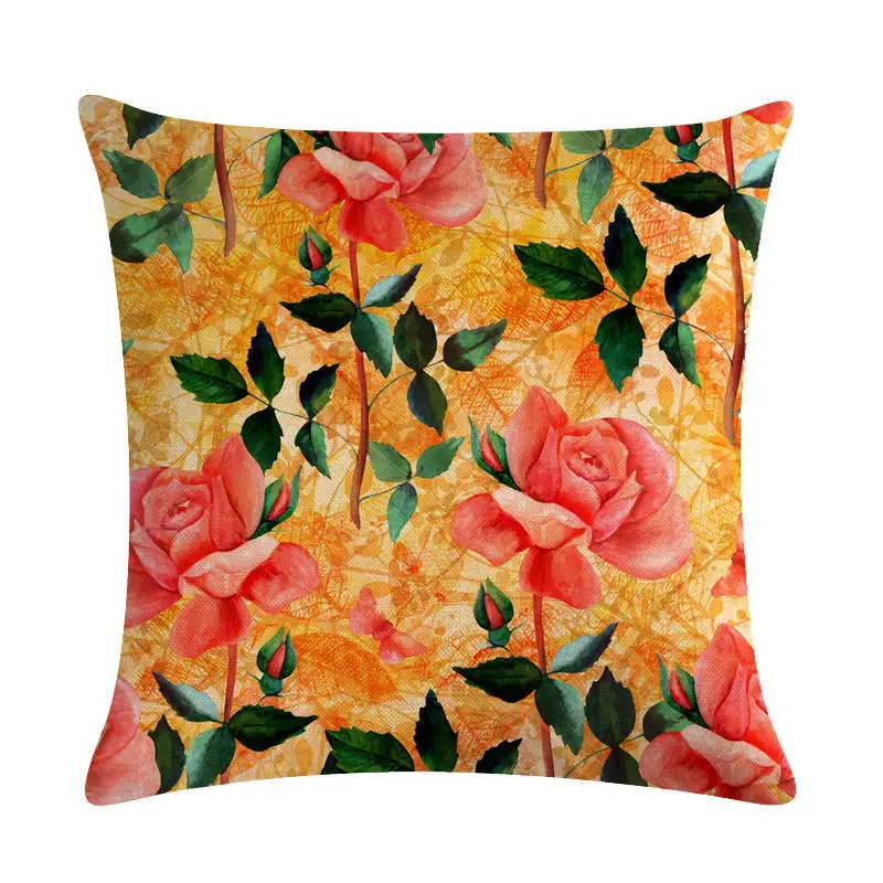 Льняные розы Пион тюльпан цветок Мягкий Чехол на подушку декоративные наволочки