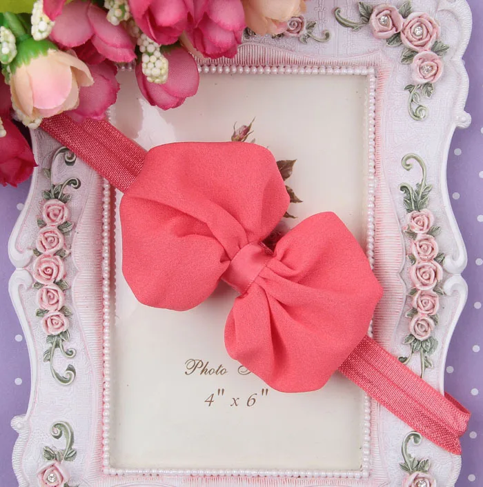 Yundfly 10pcs/lot 4&quot Kids Headband Chiffon Bowknot Baby Girls Headbands Solid Color Elastic Hair Band Headwear Accessories | Мать и