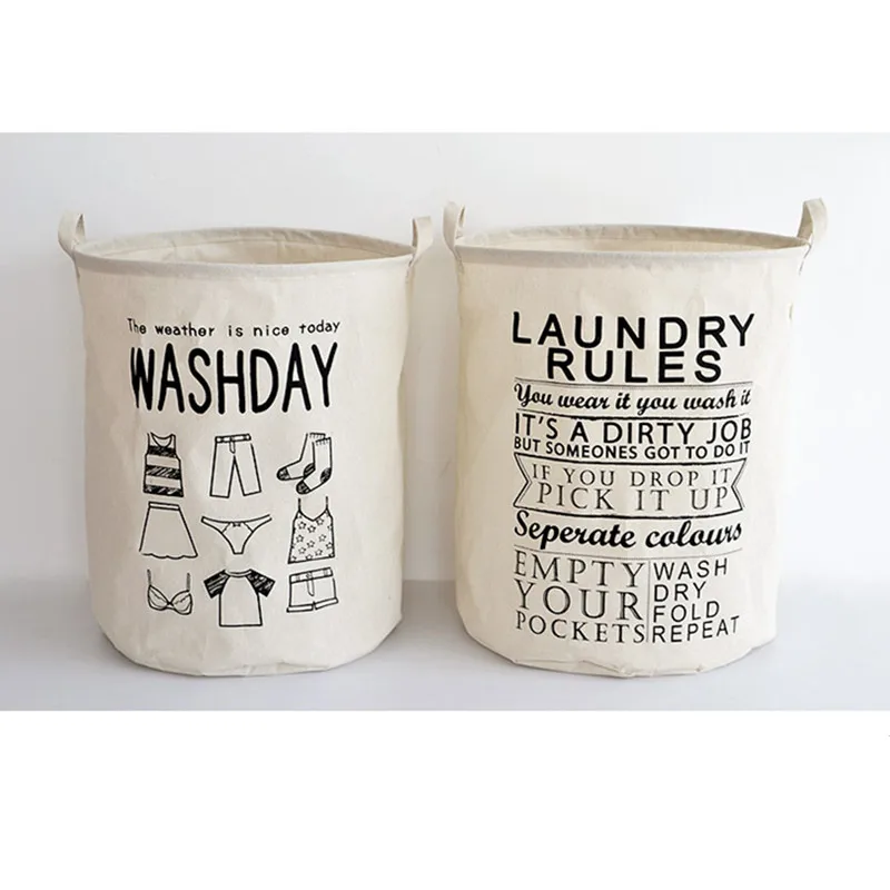 Корзина для хранения грязной одежды с буквенным принтом в стиле ретро ящик