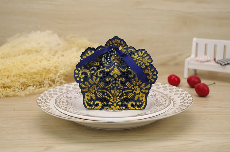 Красный/белый/Золотая лазерная резка коробки для свадебных торжеств конфет Casamento