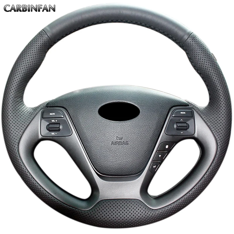 Черный чехол рулевого колеса автомобиля из искусственной кожи для Kia K3 2013 Kia K2 Kia Ceed Cee 'd 2013 Kia Cerato 2013
