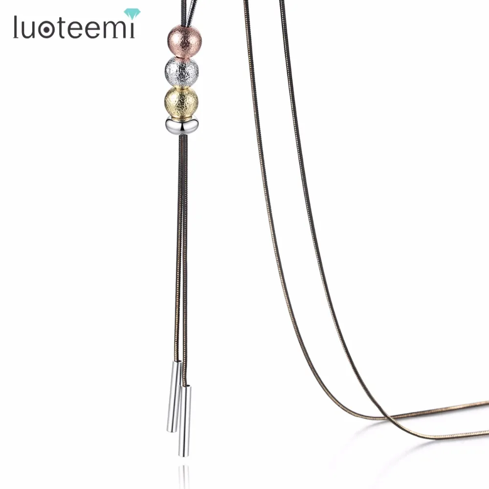 LUOTEEMI новые модные ювелирные изделия женские свадебные 3 цвета бусины эффектные
