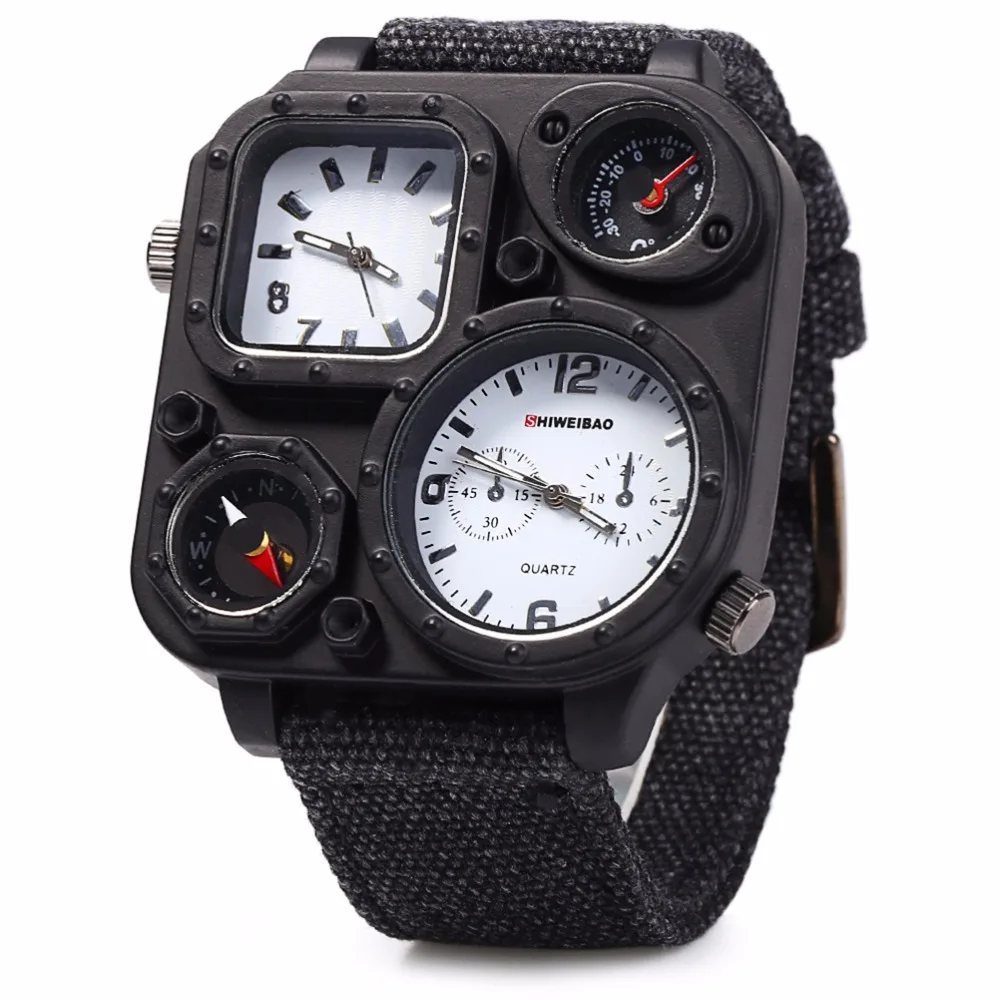 Часы SHIWEIBAO J1169 мужские, с большим циферблатом, спортивные, кварцевые,  с компасом | Наручные часы | АлиЭкспресс