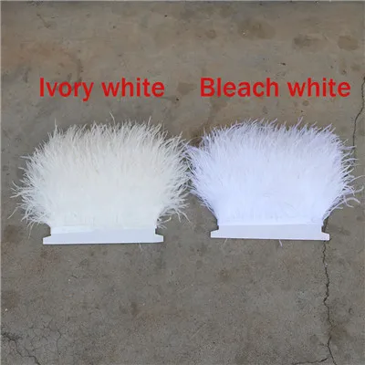 02 Ivory white 1 метр DIY окрашенное перо страуса бахрома ширина 8-11 см свадебное платье украшение отделка Аксессуары для шитья одежды - Цвет: 02 Ivory white