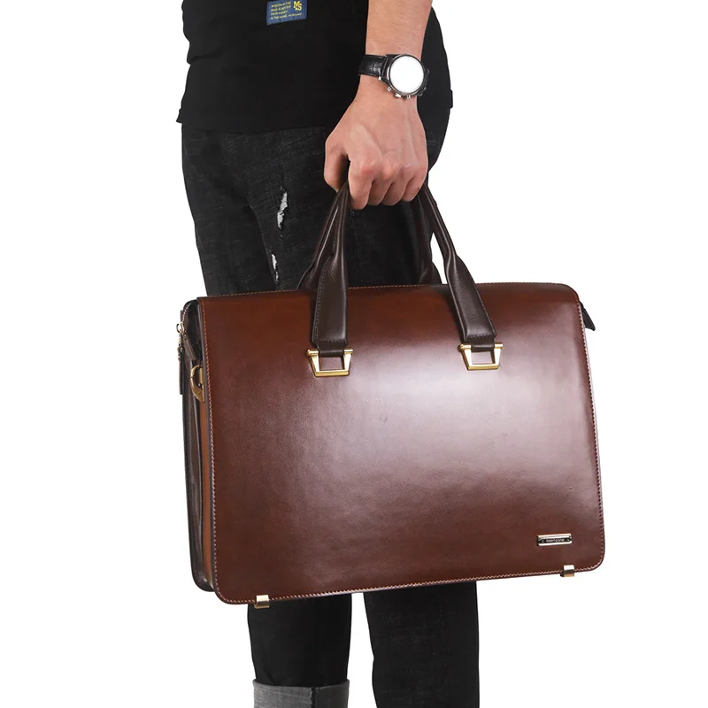 Модный деловой мужской портфель сумка из вощеной кожи 15 дюймов для ноутбука