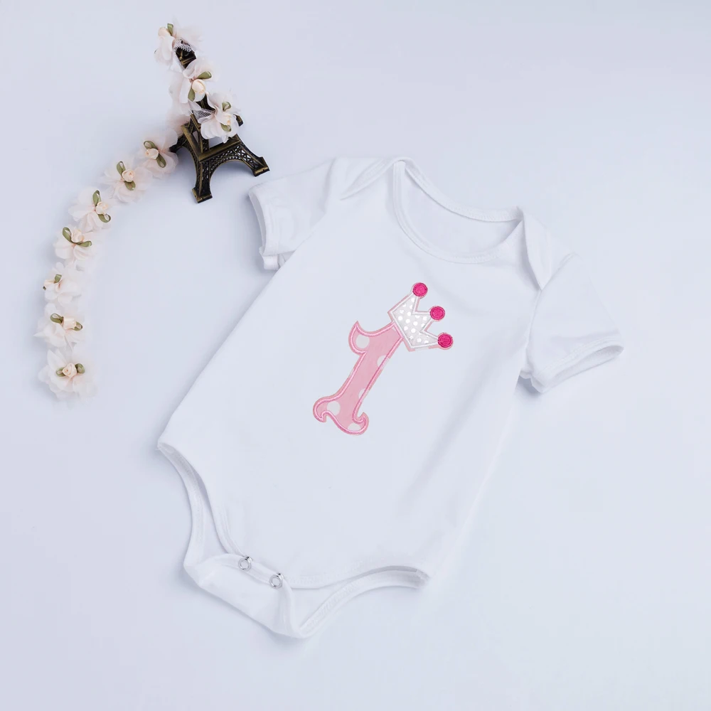 Комбинезон из хлопка для маленьких девочек 1st костюмы вечеринки в честь Дня