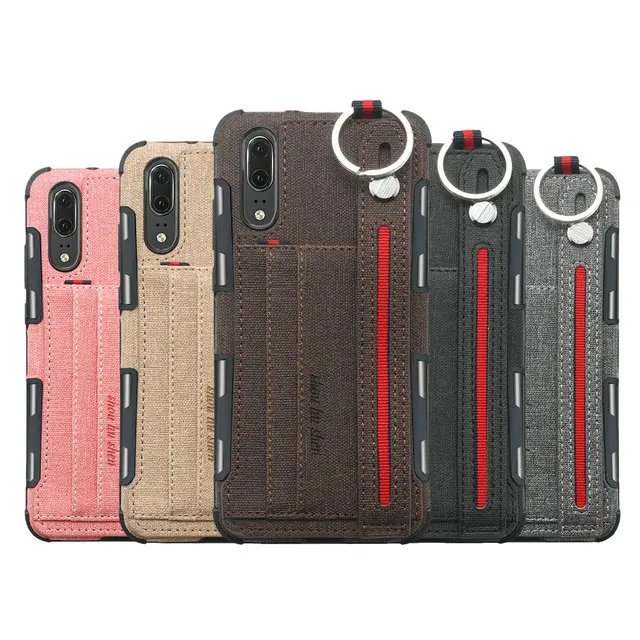 Для huawei P20Pro чехол huawei P20 Lite чехол роскошное металлическое кольцо слот для карт ткань силиконовый чехол для huawei P20 Pro Чехол P 20 P20Lite