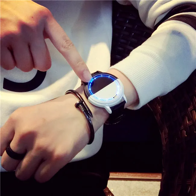 Сенсорный экран минималистский Smart LED Watch кожа нормальная Водонепроницаемый